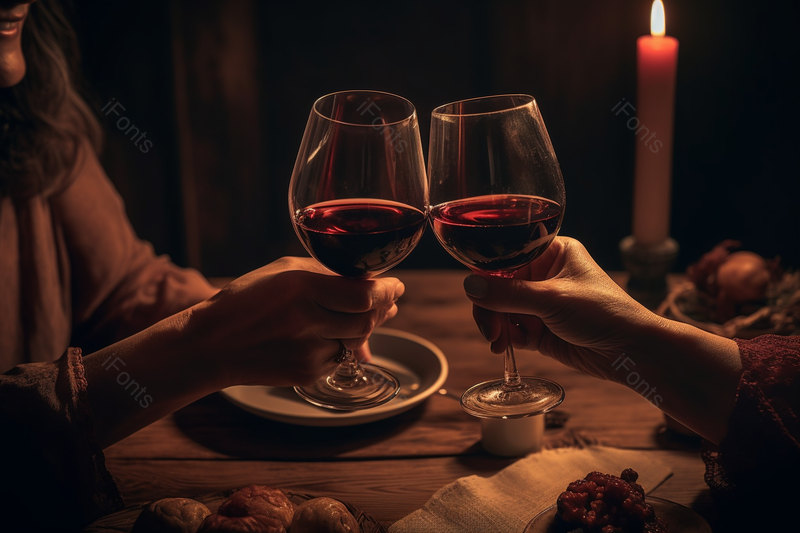 室内手持两个红酒杯举杯碰杯复古背景摄影图,高清,摄影图,摄影图片,图片大全,摄影图免费下载